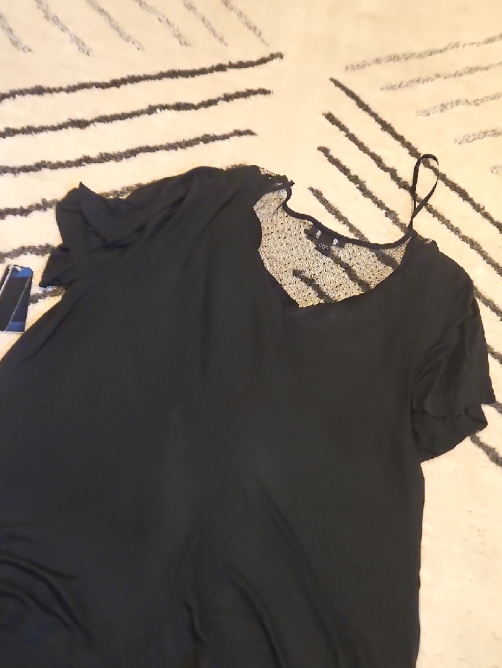 AGB Black Ruffled Scoop Neck Top - Picture 5 of 5